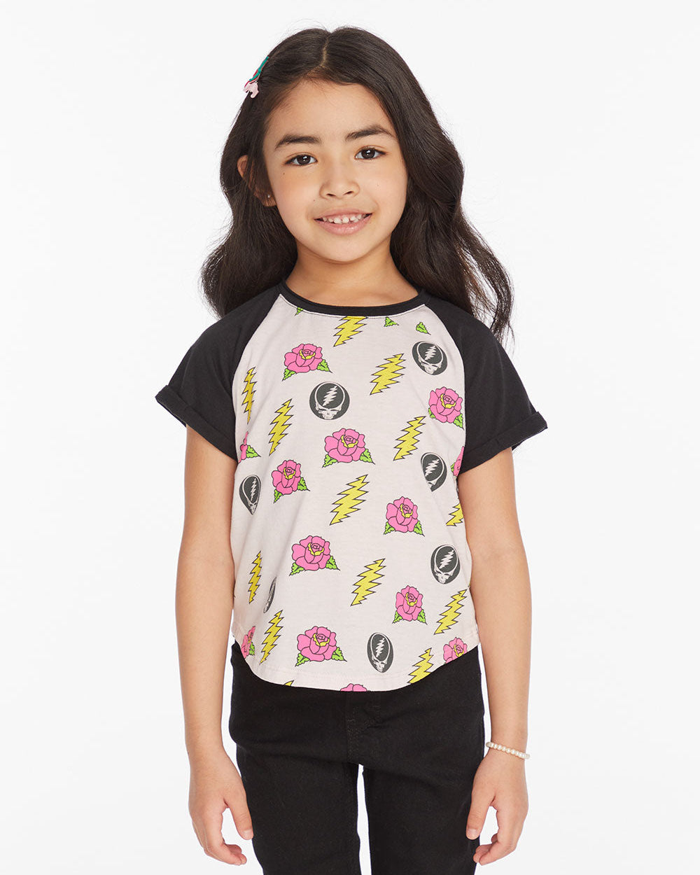 GRATEFUL DEAD - SKULL & ROSES YOUTH GIRLS T-SHIRT