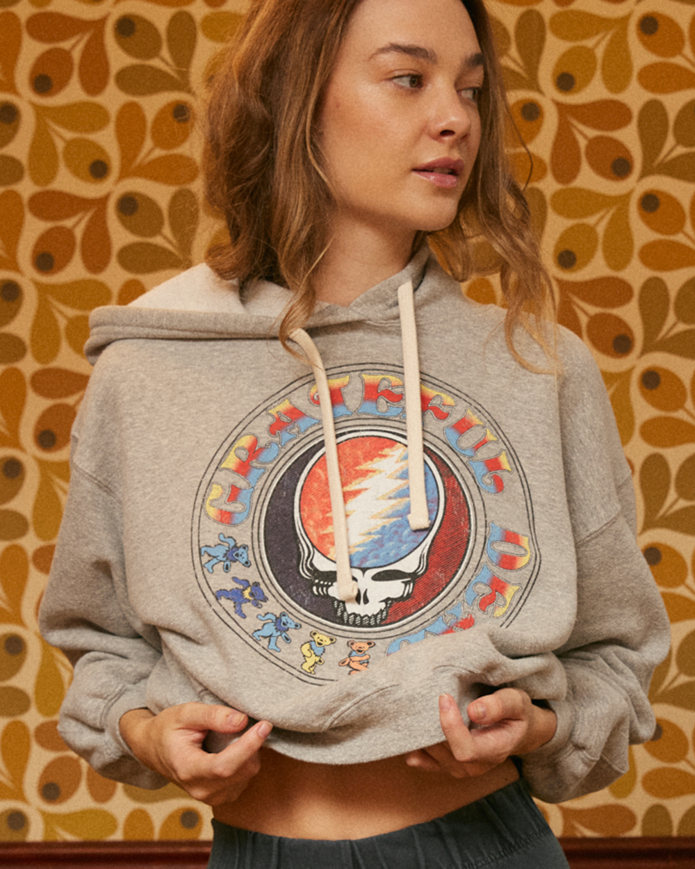 GRATEFUL DEAD - STEALIE CROPPED HOODIE