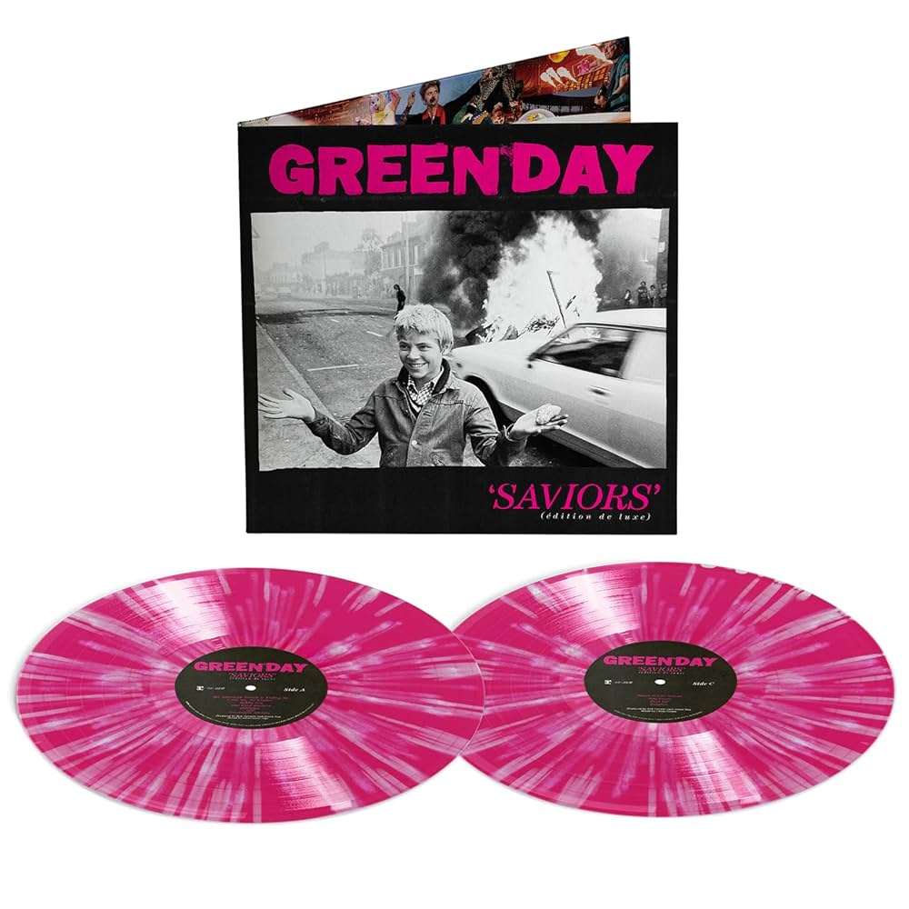 GREEN DAY - SAVIORS - DELUXE EDITION - PINK & WHITE SPLATTER COLOR - 2-LP - VINYL LP
