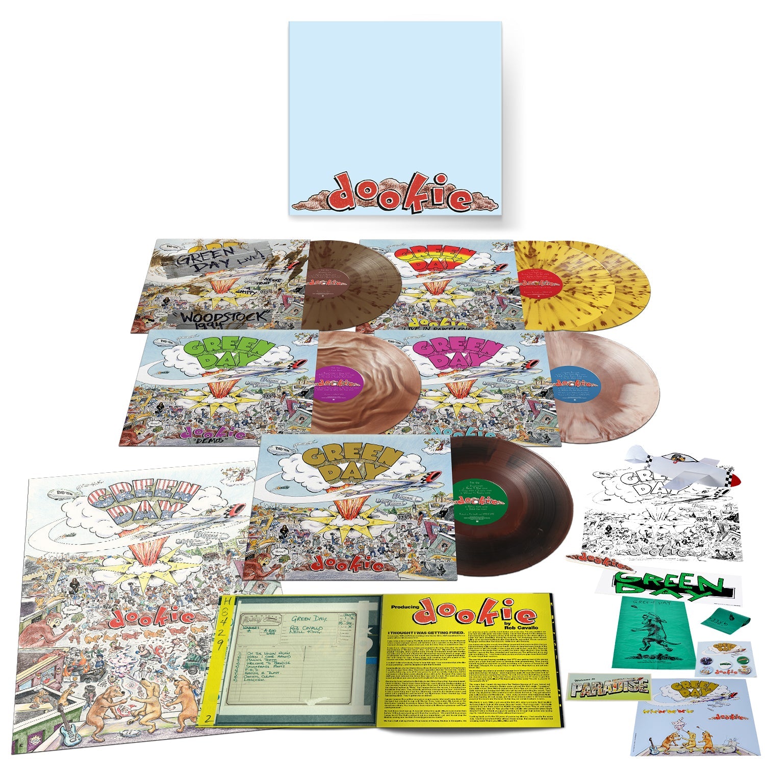 GREEN DAY - DOOKIE - 30TH ANNIVERSARY EDITION - MULTI-COLOR SPLATTER - 6-LP - VINYL LP BOXED SET