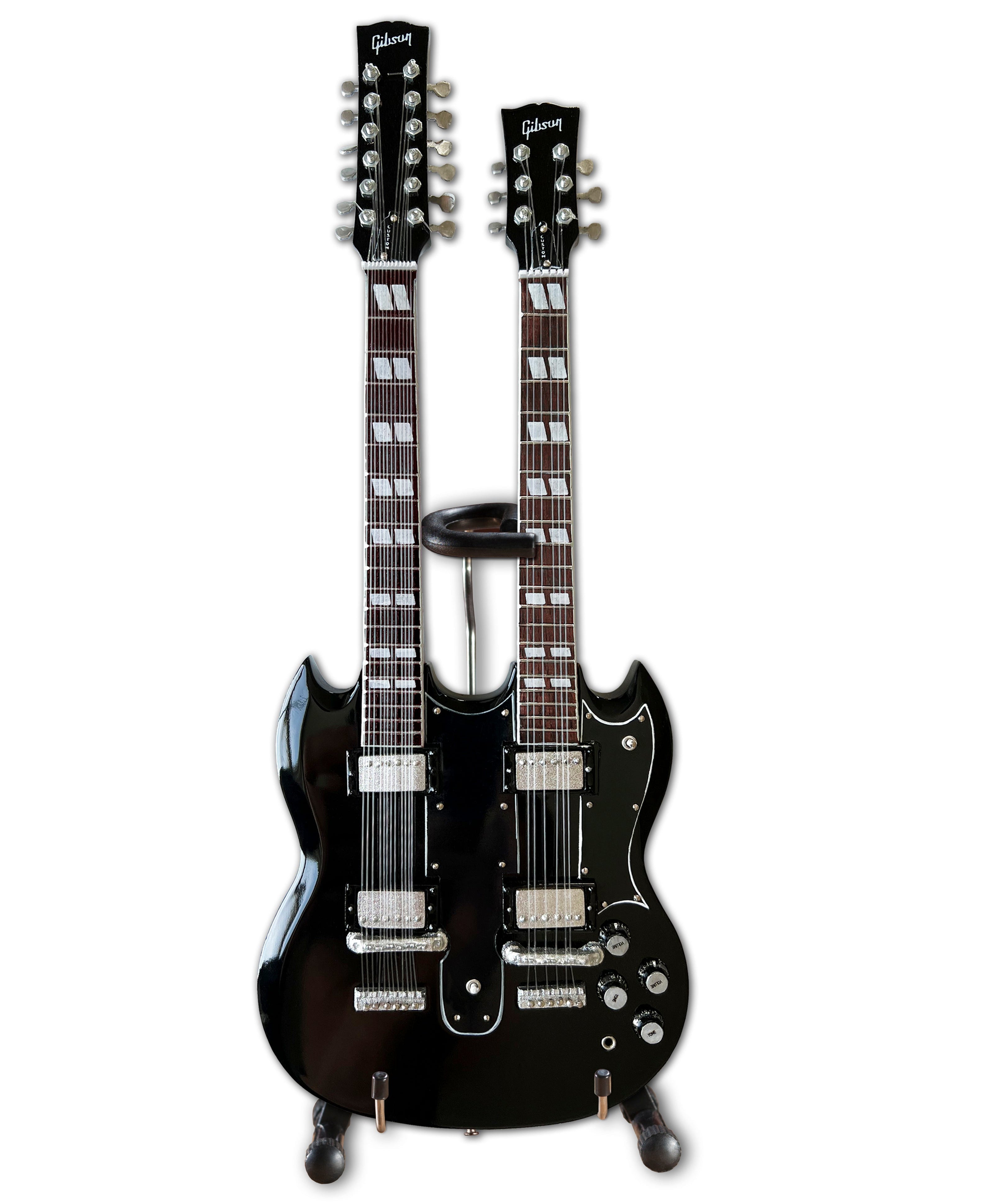 GUNS N' ROSES - SLASH - GIBSON 1966 EDS-1275 DOUBLENECK AGED MINI GUITAR