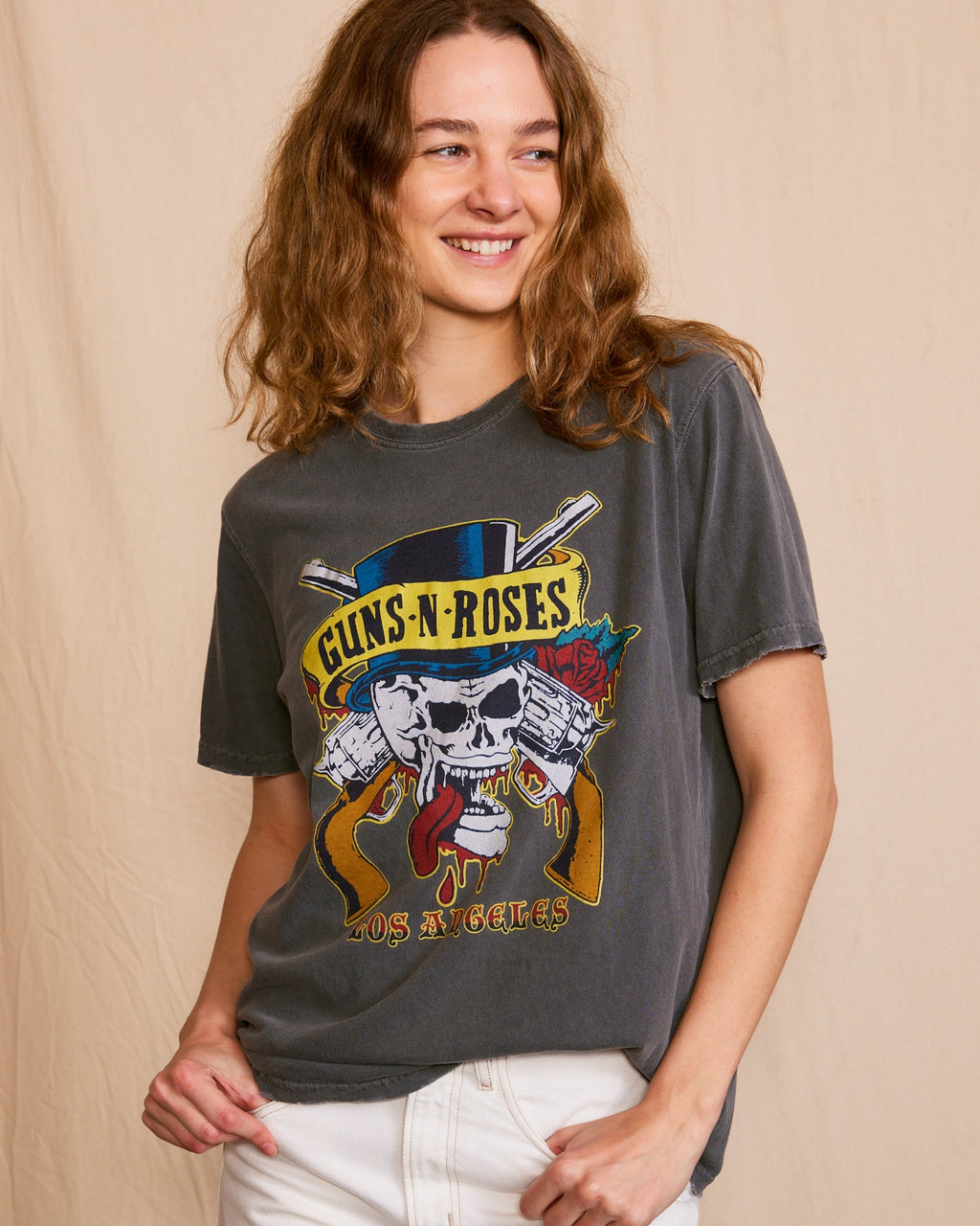 GUNS N' ROSES - LOS ANGELES TOP HAT SKULL T-SHIRT