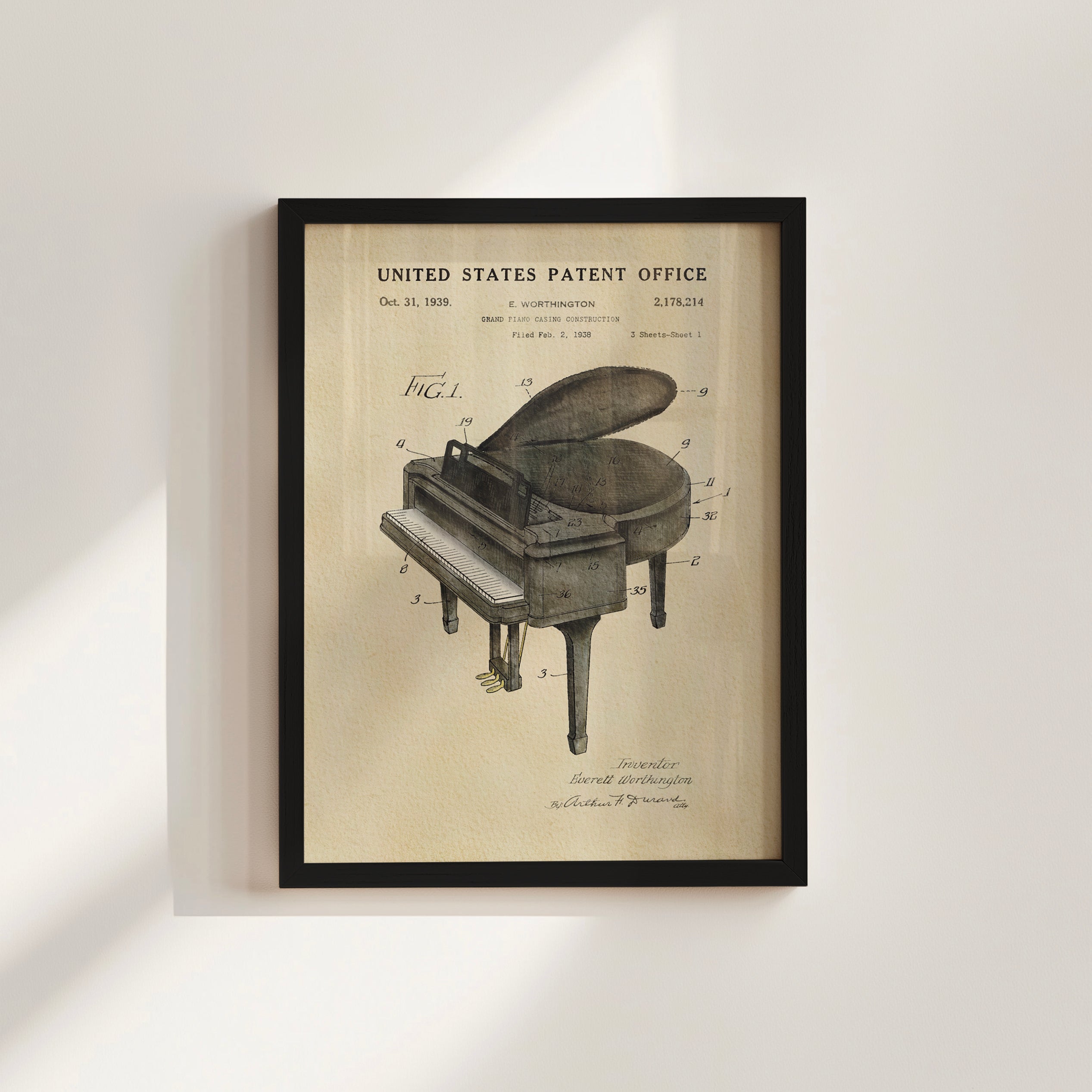 PATENTES ATEMPORALES - IMPRESIÓN DE PIANO DE COLA