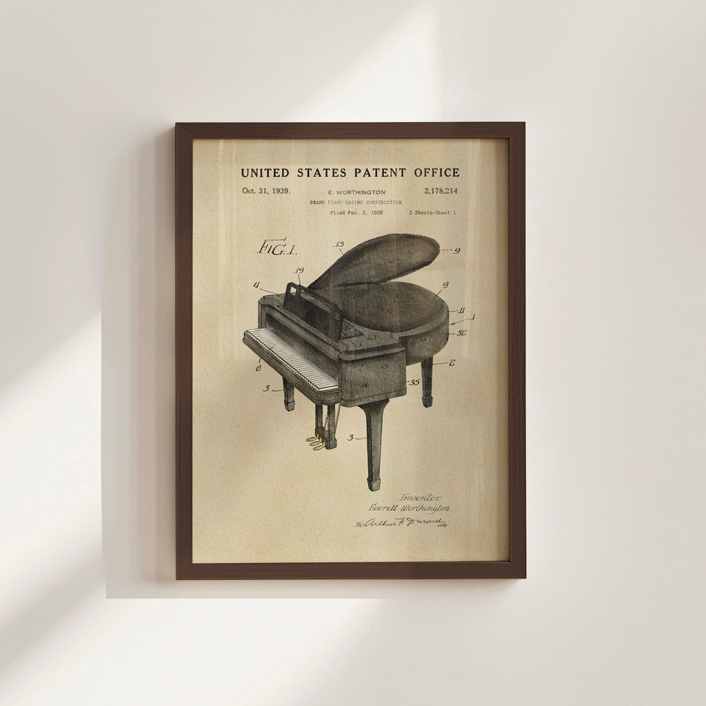 PATENTES ATEMPORALES - IMPRESIÓN DE PIANO DE COLA