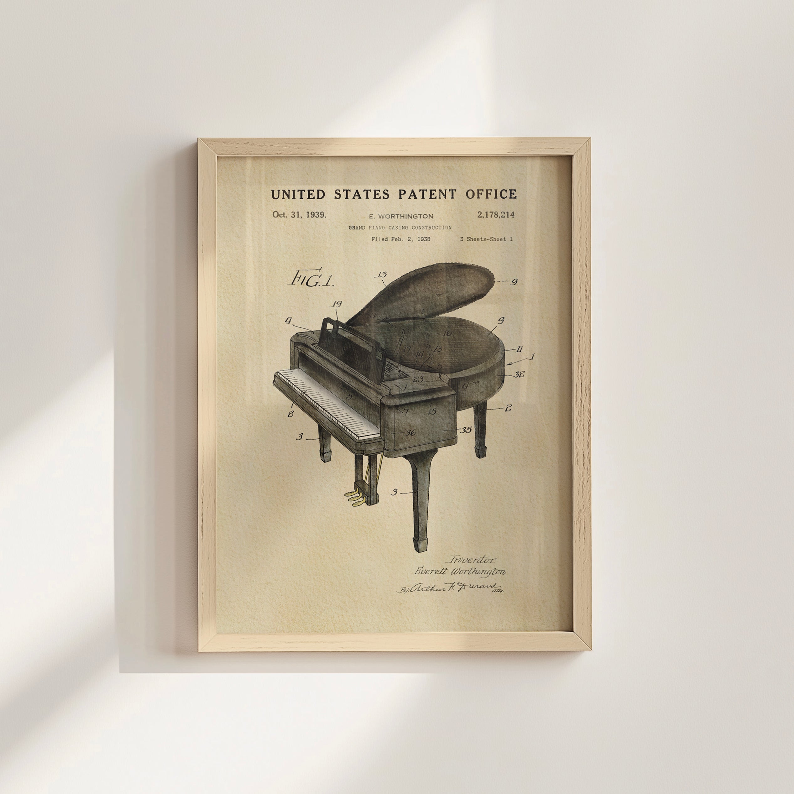 PATENTES ATEMPORALES - IMPRESIÓN DE PIANO DE COLA