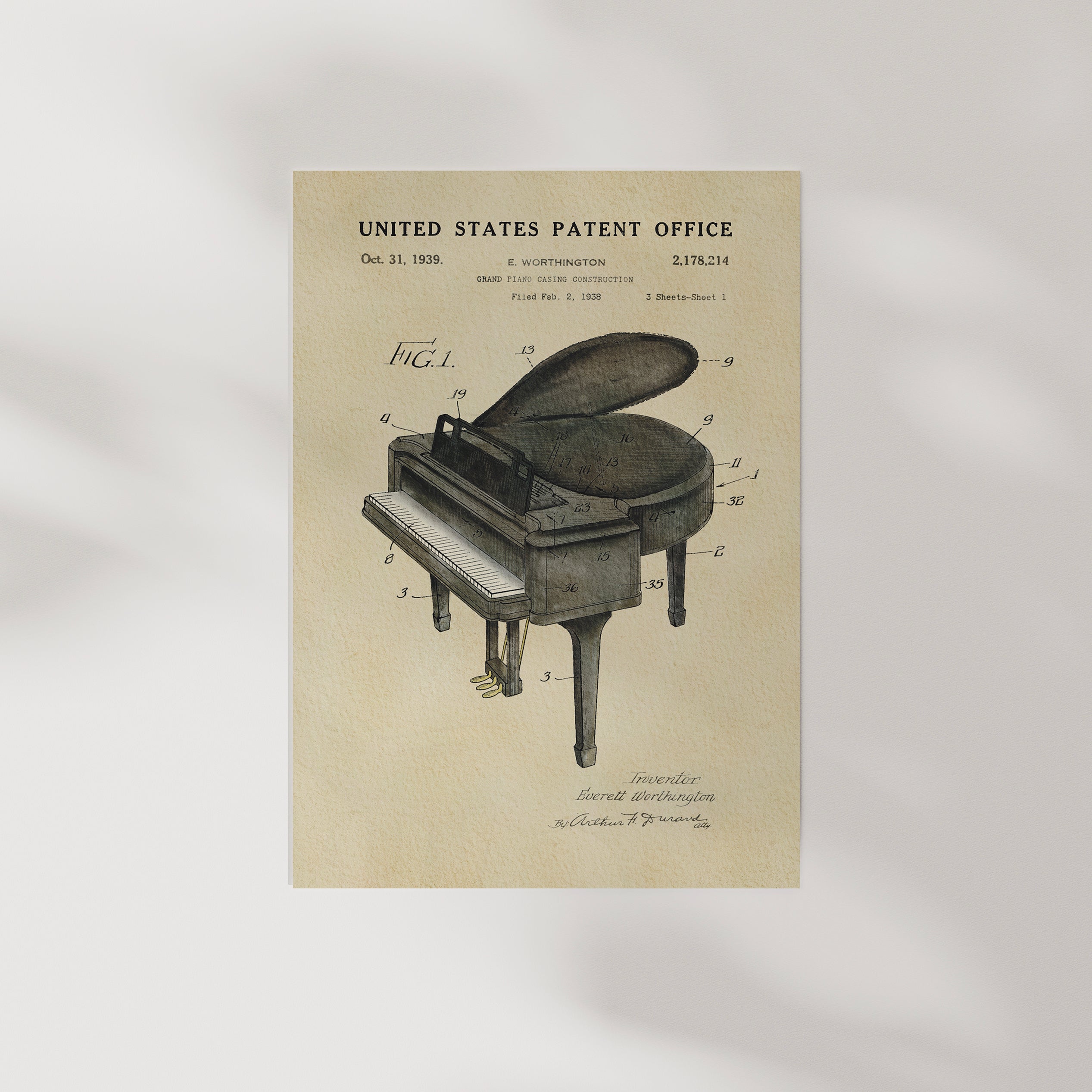 PATENTES ATEMPORALES - IMPRESIÓN DE PIANO DE COLA