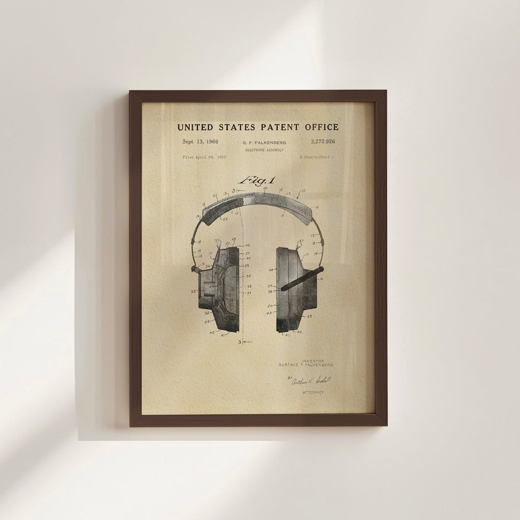 TIMELESS PATENTS - HEADPHONES PRINT