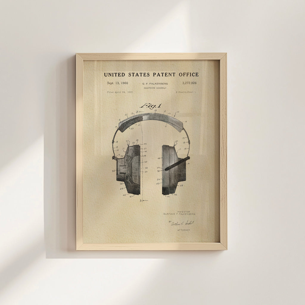 TIMELESS PATENTS - HEADPHONES PRINT