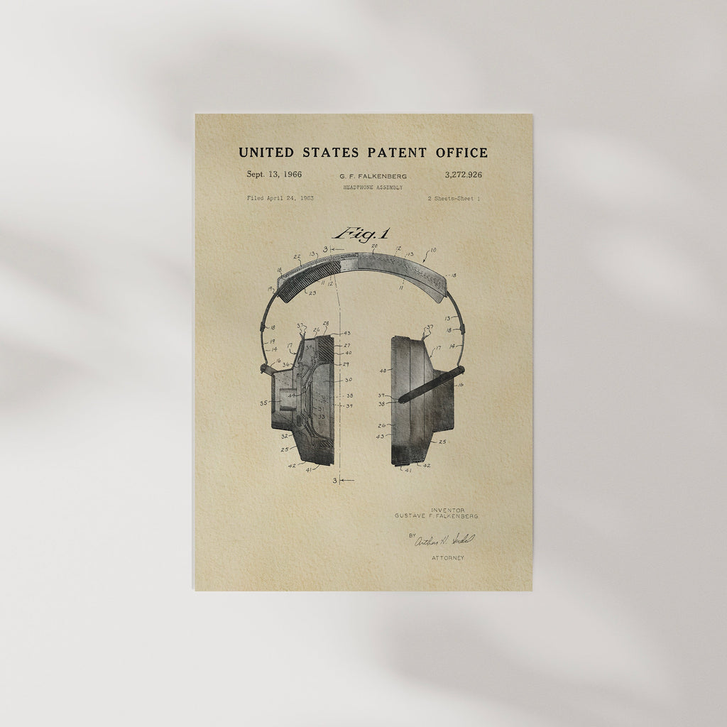 TIMELESS PATENTS - HEADPHONES PRINT
