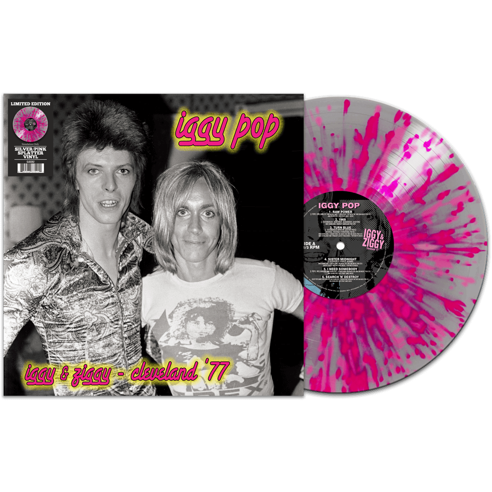 IGGY POP - IGGY & ZIGGY: CLEVELAND '77 - LIMITED EDITION - SILVER AND PINK SPLATTER COLOR - VINYL LP