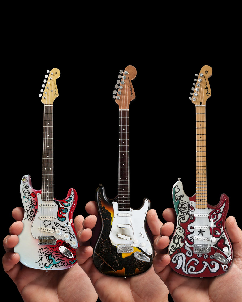 JIMI HENDRIX - SET DE 3 MINI GUITARRAS FENDER™ STRATOCASTER™ DE FIRMA