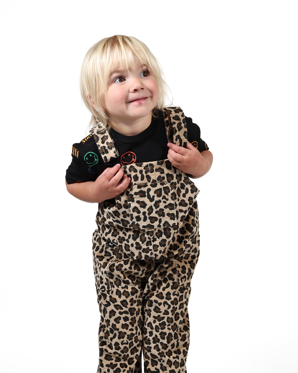 KIDS LEOPARD PRINT OVERALLS