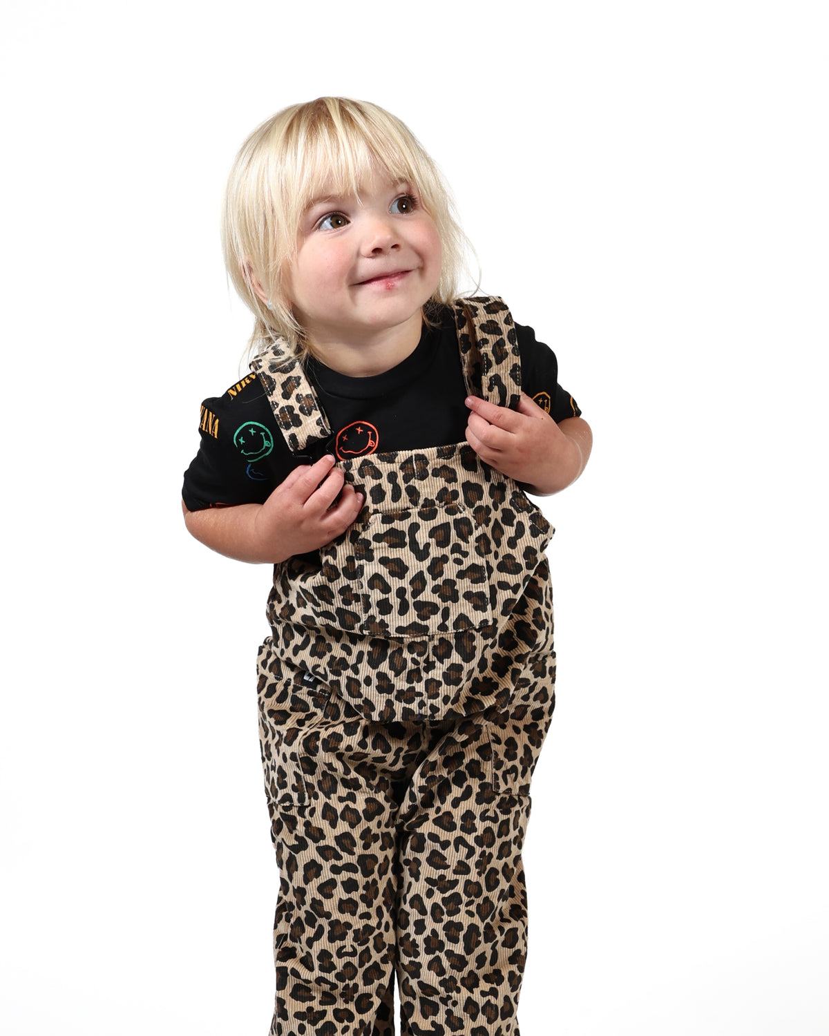 KIDS LEOPARD PRINT OVERALLS