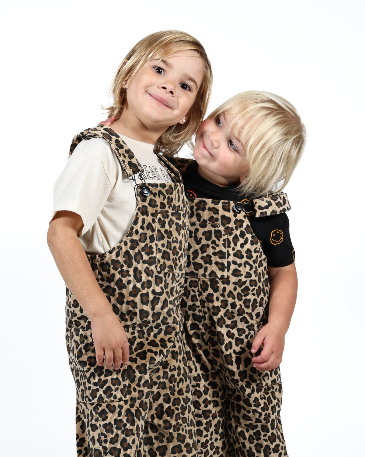 KIDS LEOPARD PRINT OVERALLS