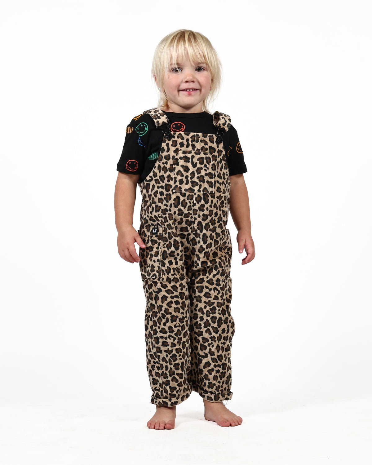 KIDS LEOPARD PRINT OVERALLS