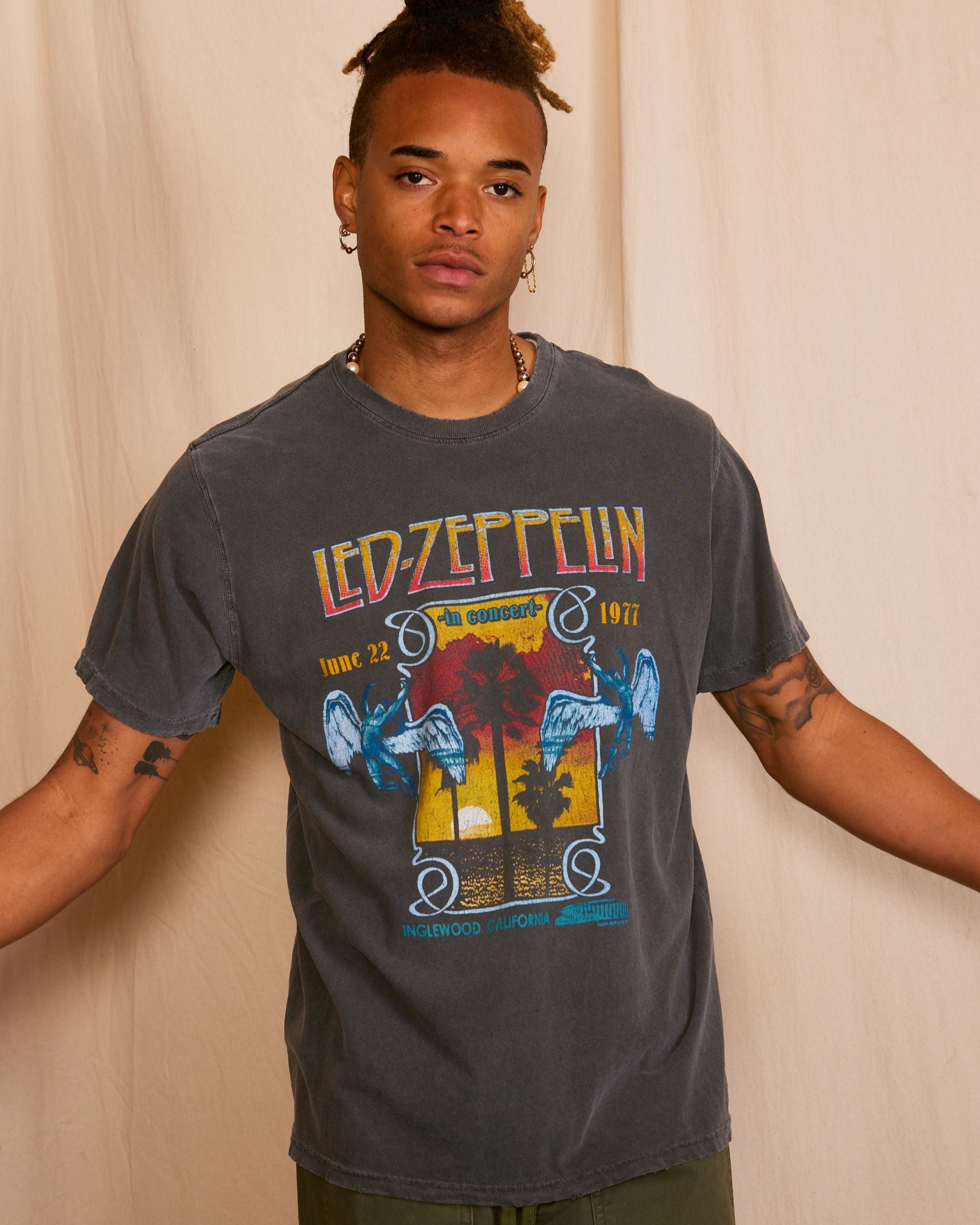 LED ZEPPELIN - INGLEWOOD SUNKISSED GRAY UNISEX T-SHIRT