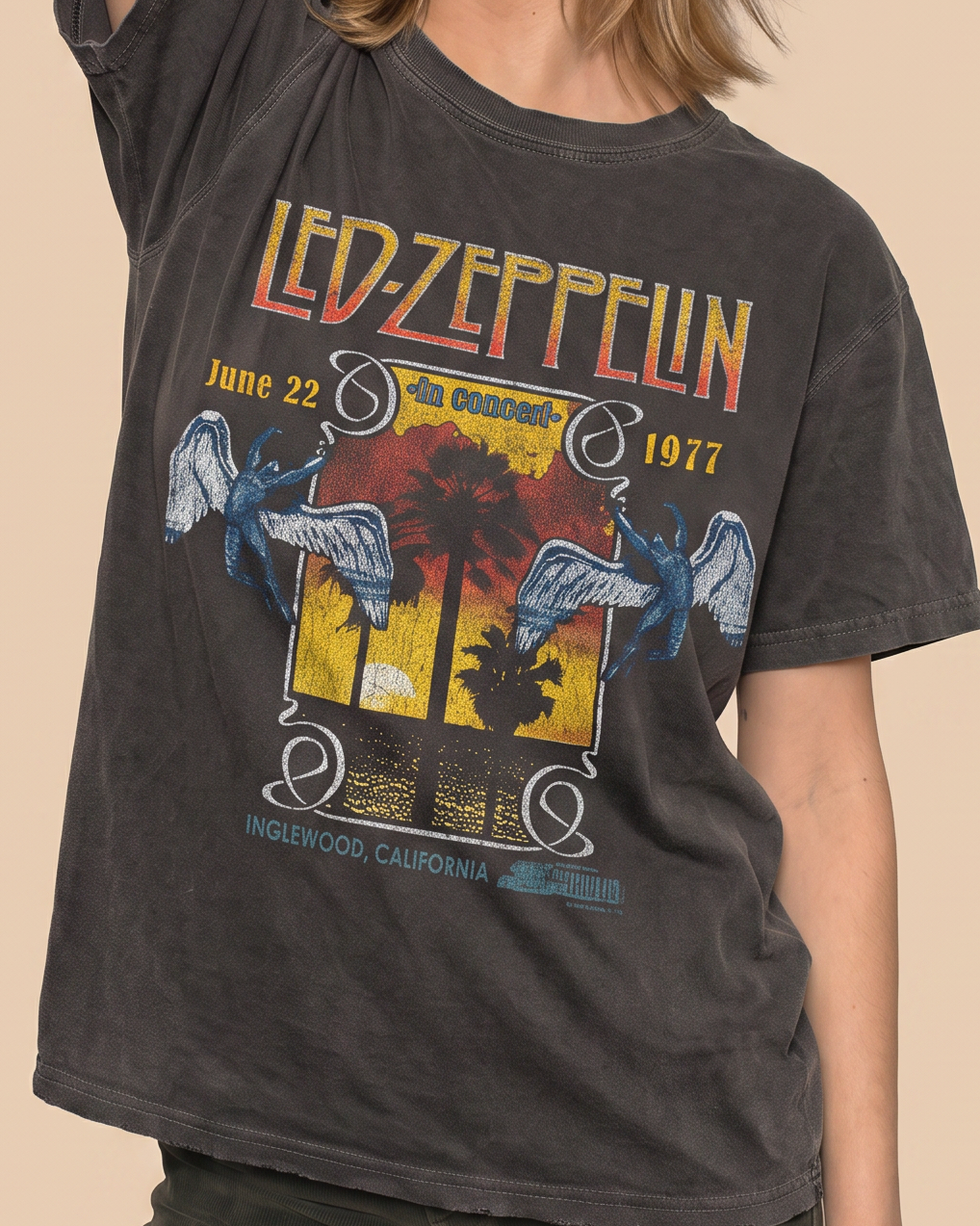 LED ZEPPELIN - INGLEWOOD SUNKISSED GRAY TEE