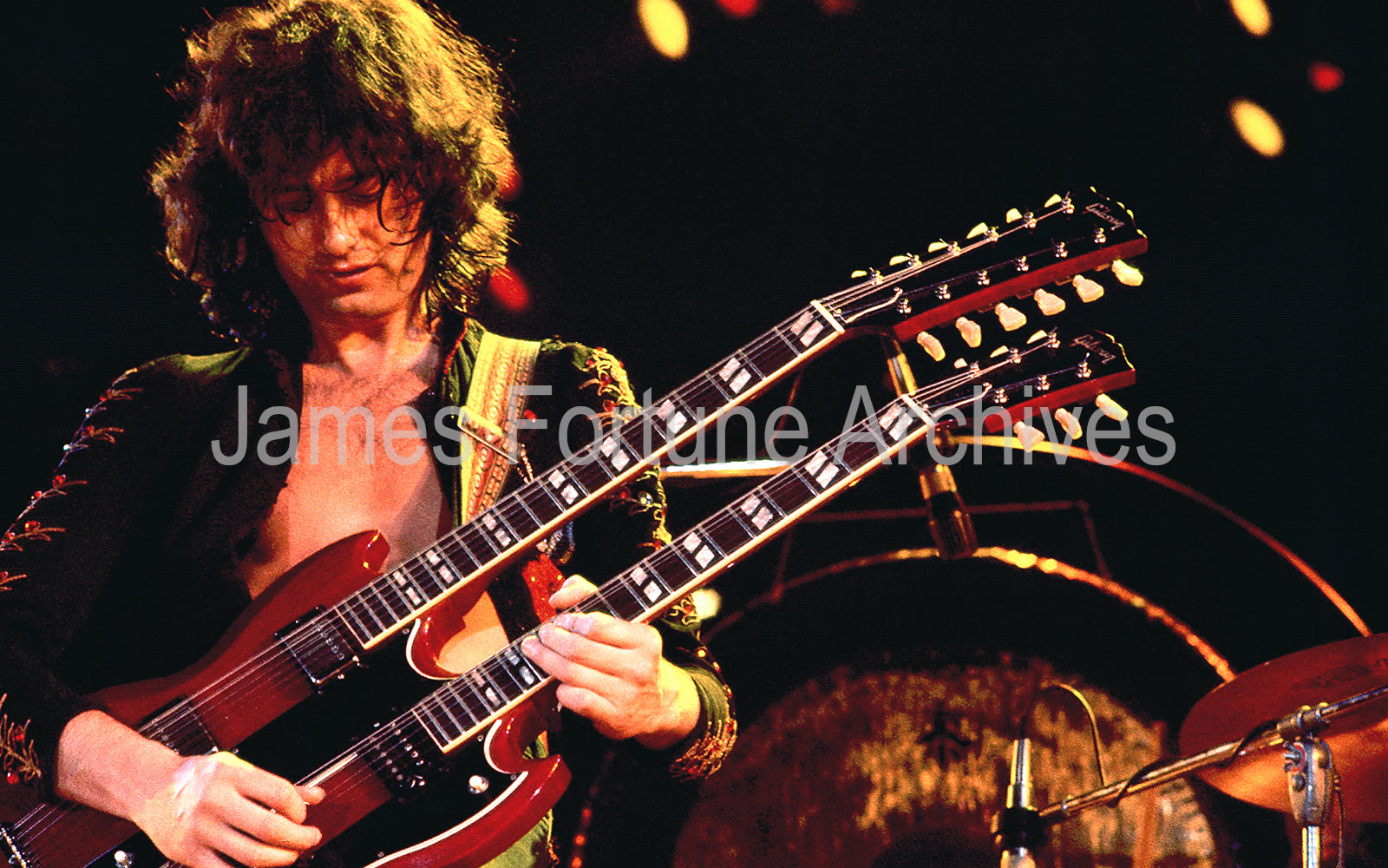 LED ZEPPELIN – COLORED JIMMY PAGE – THE LOS ANGELES FORUM – 1973