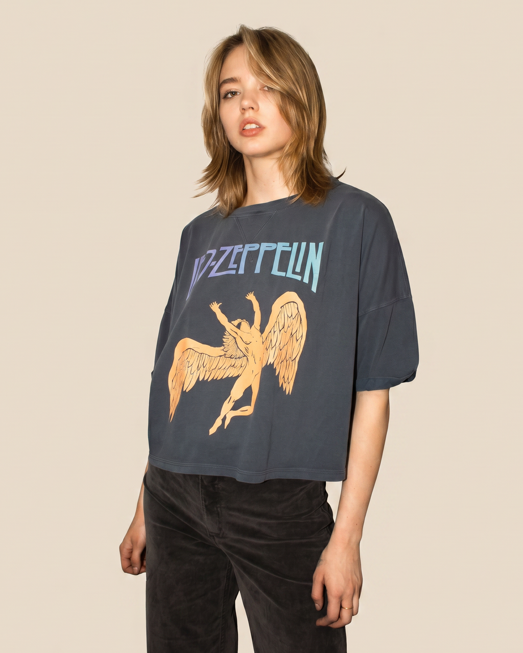 LED ZEPPELIN - SWAN BOXY CROPPED TEE