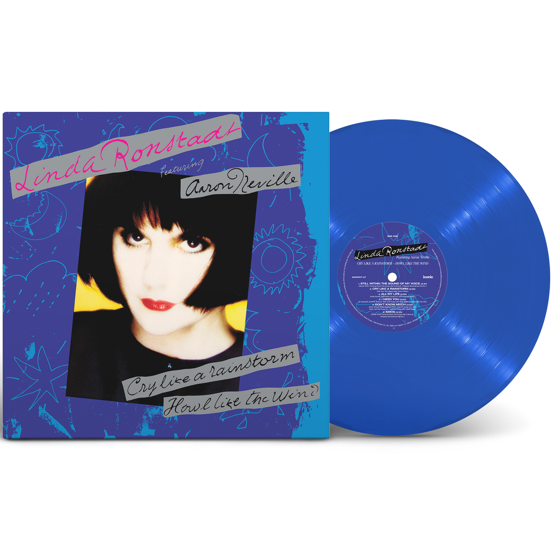 LINDA RONSTADT - CRY LIKE A RAINSTORM, HOWL LIKE THE WIND - TRANSLUCENT BLUE COLOR - VINYL LP