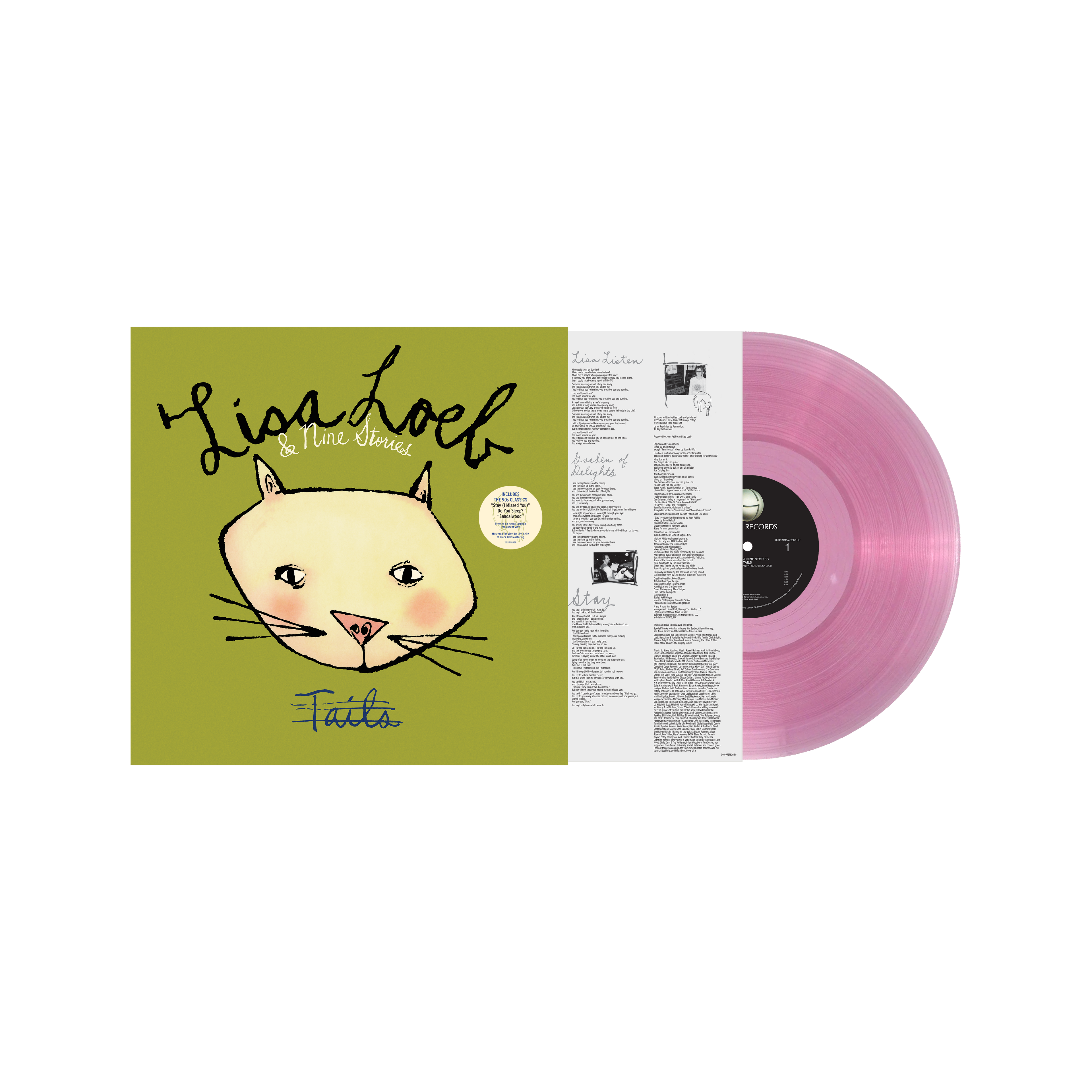 LISA LOEB & NINE STORIES - TAILS - NEON FLAMINGO COLOR - VINYL LP