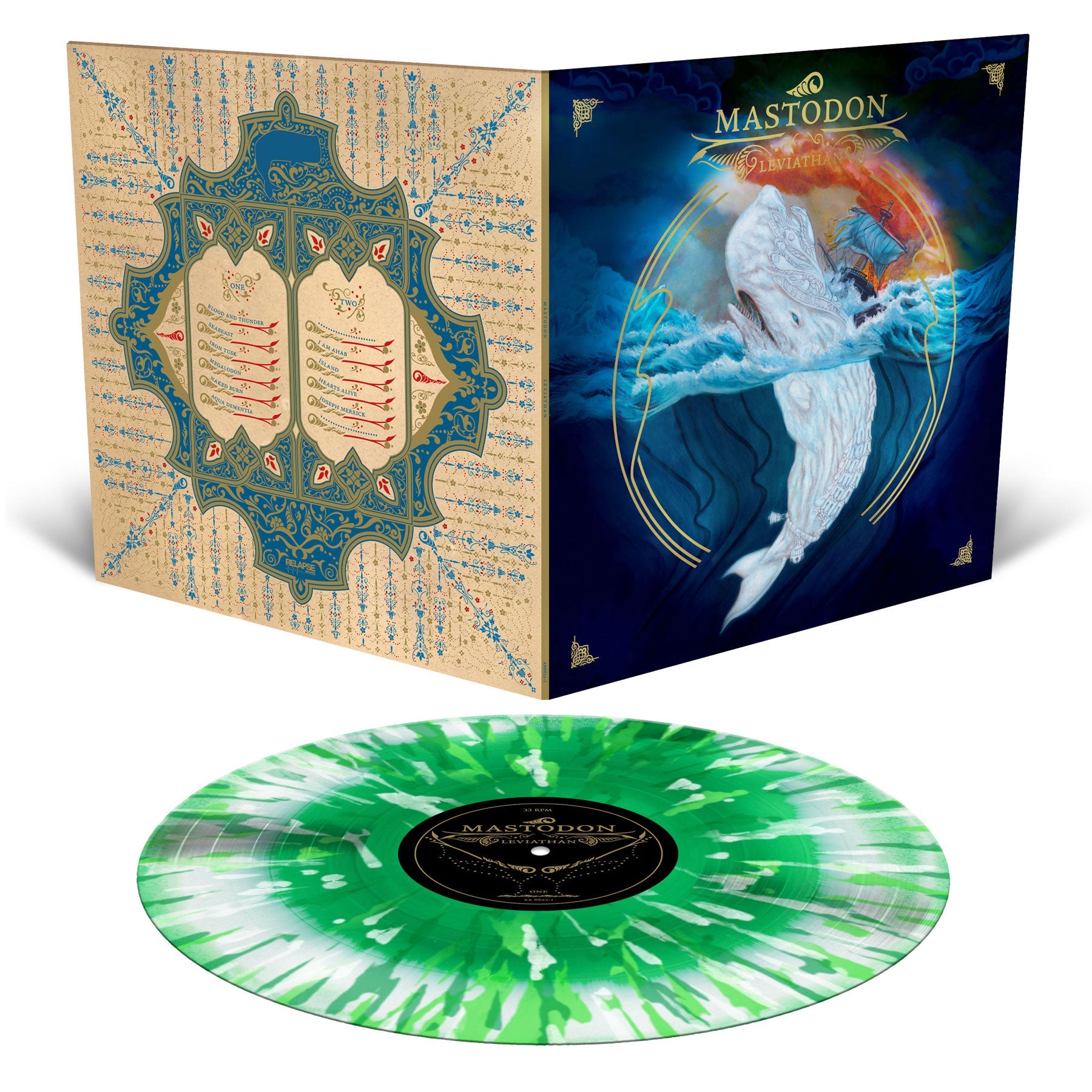 MASTODON - LEVIATHAN - WHITE AND GREEN SPLATTER COLOR - VINYL LP