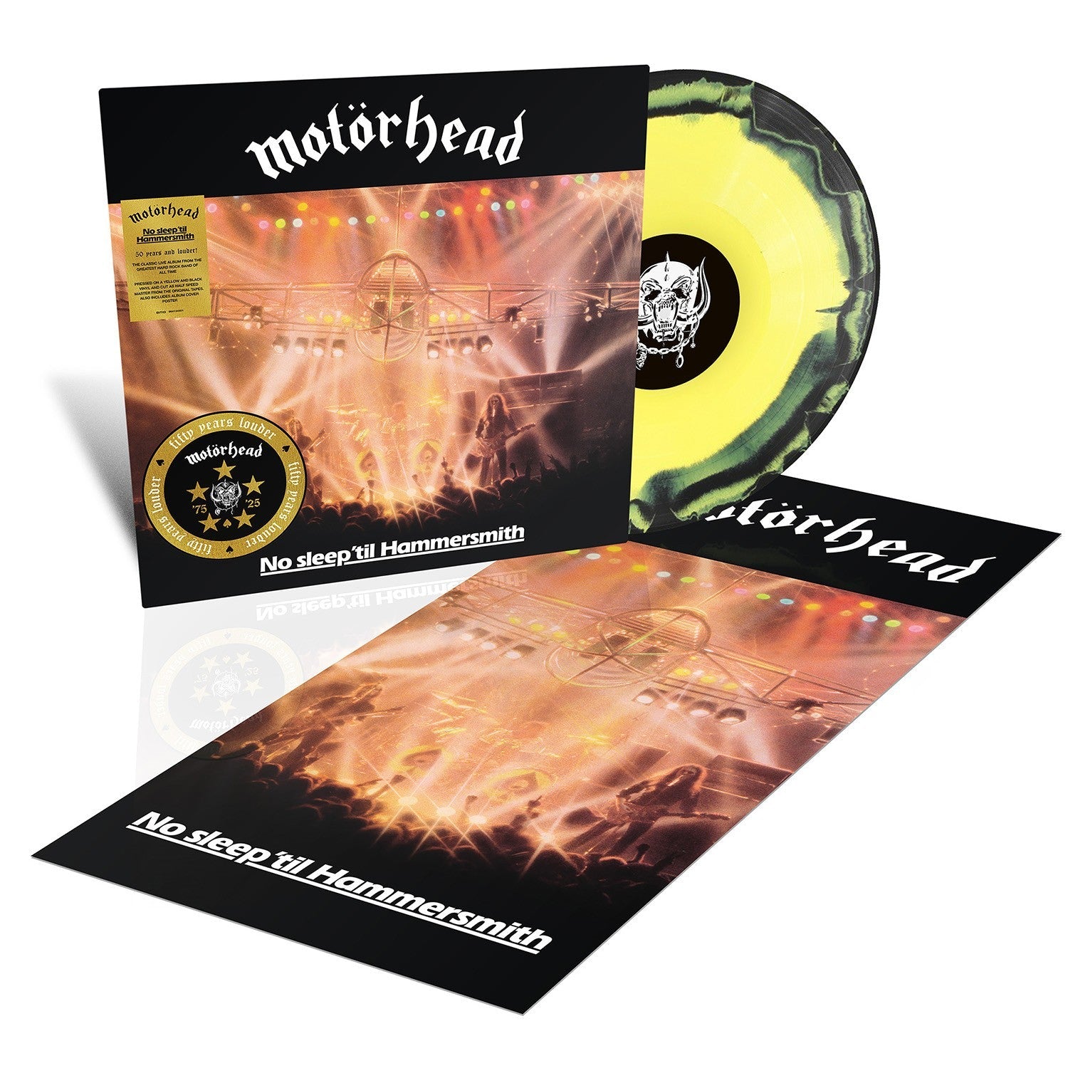 MOTORHEAD - NO SLEEP 'TIL HAMMERSMITH - YELLOW & BLACK COLOR - VINYL LP