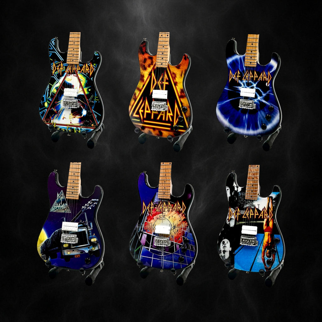 DEF LEPPARD - FULL SET OF 6 MINI GUITARS