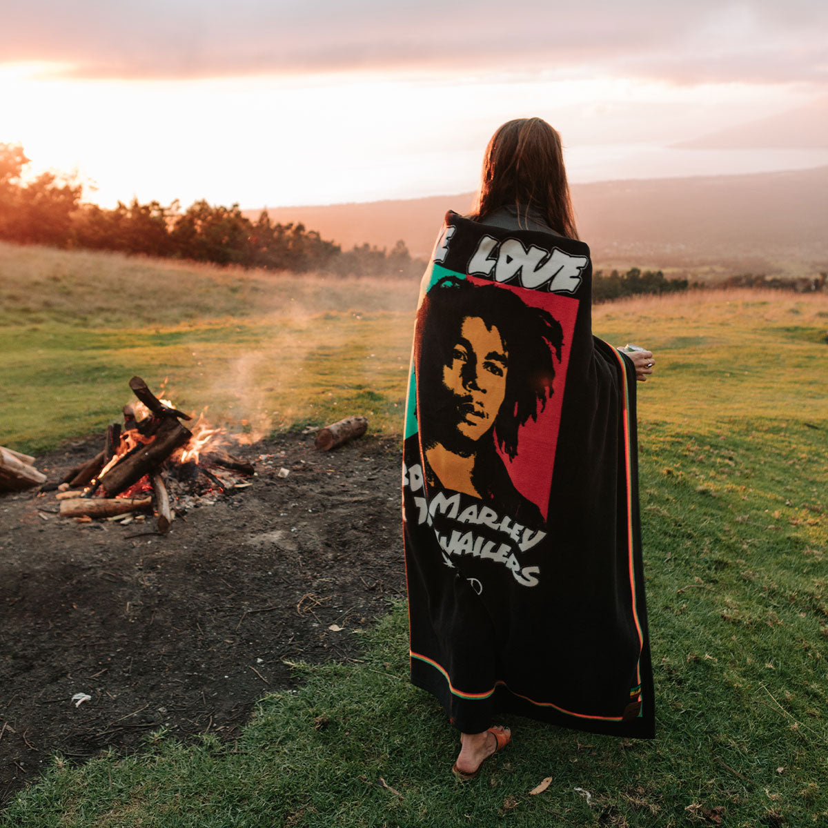 BOB MARLEY x SLOWTIDE - ONE LOVE POLAR FLEECE THROW BLANKET