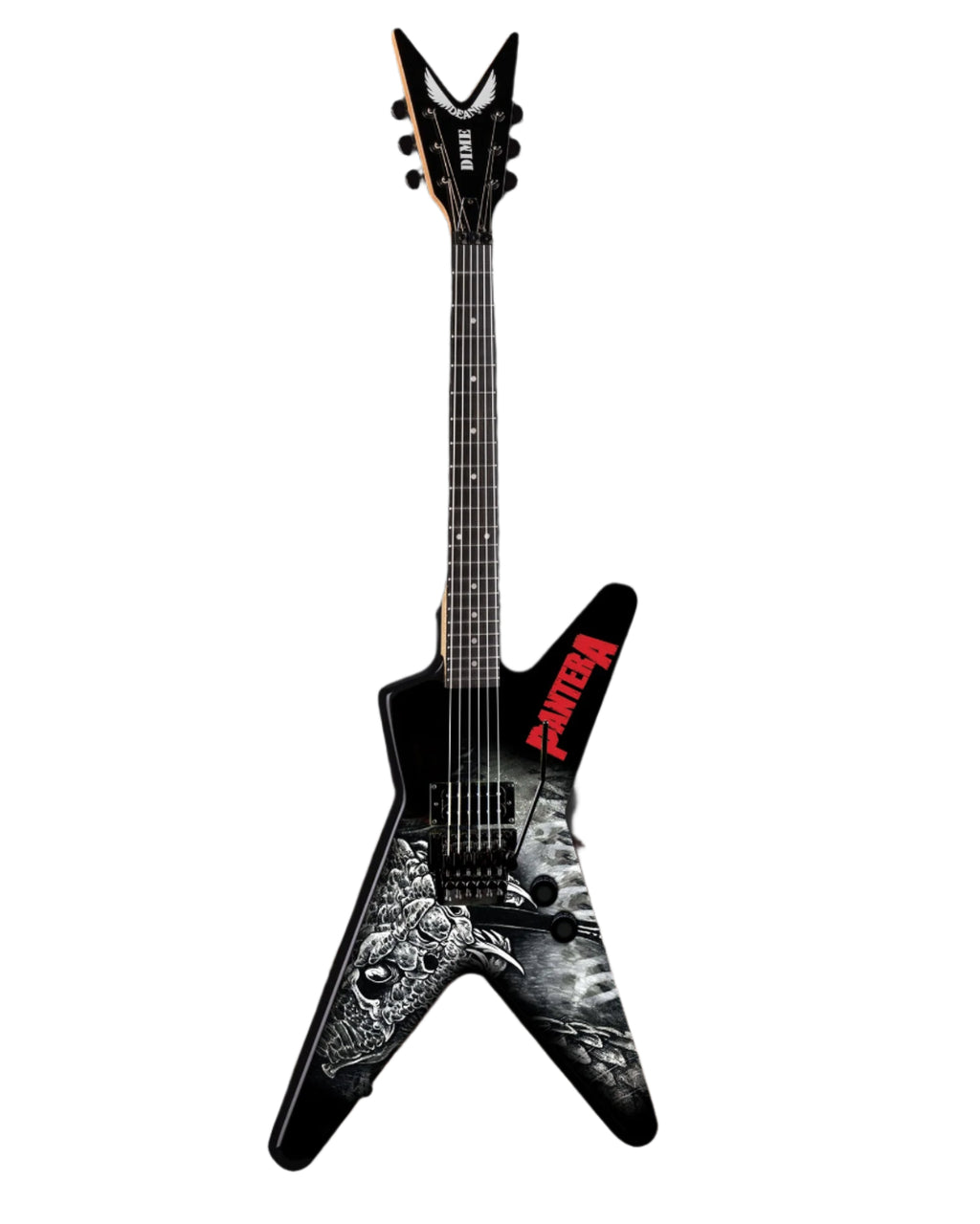 PANTERA - DIMEBAG - BLACK & WHITE SOUTHERN TRENDKILL DEAN ML - MINI GUITAR 1