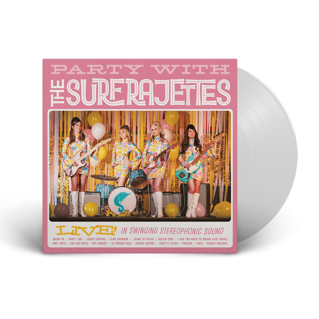 THE SURFRAJETTES - PARTY WITH THE SURFRAGETTES LIVE! - WHITE COLOR - VINYL LP