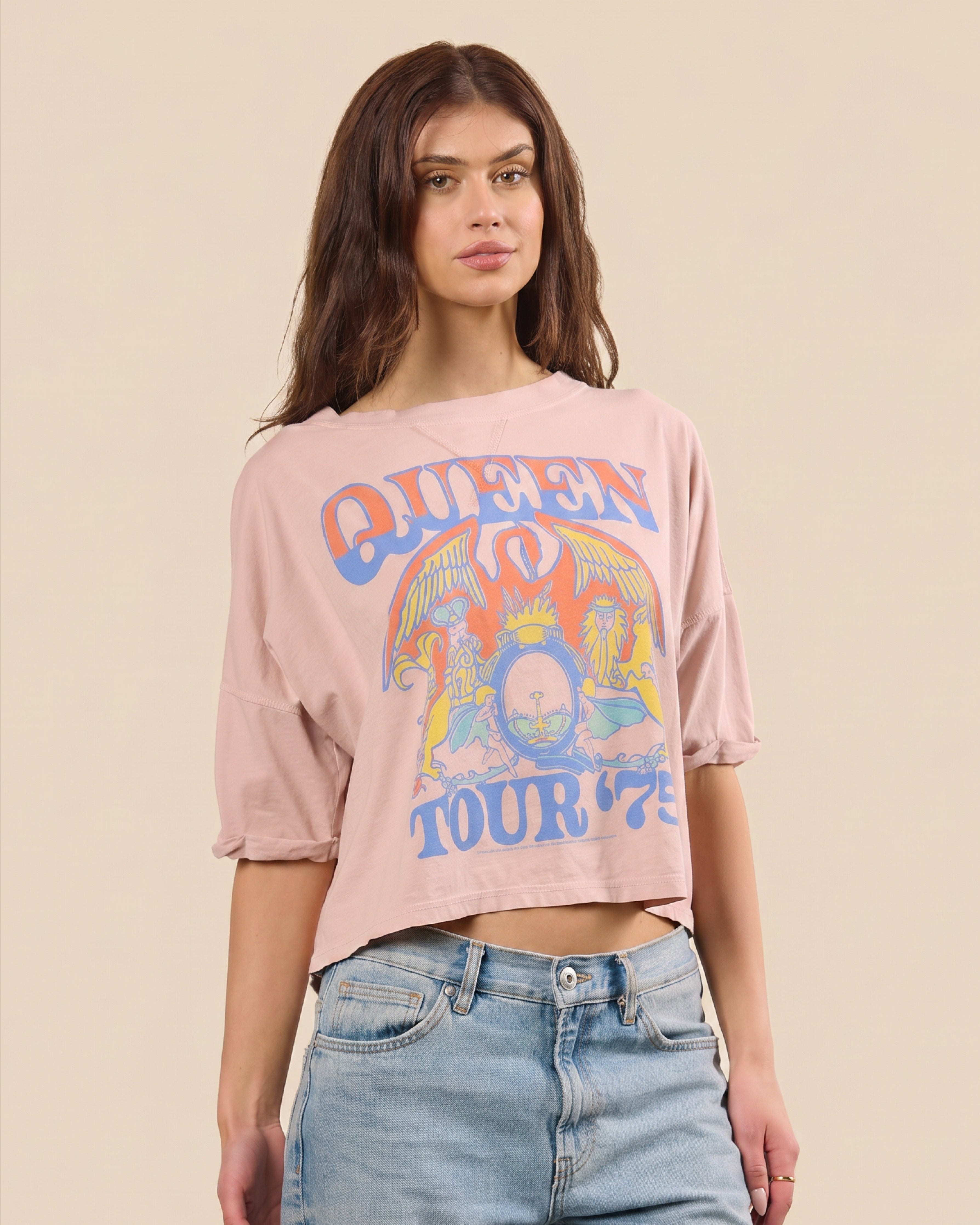 QUEEN - TOUR OF 1975 CROPPED TEE