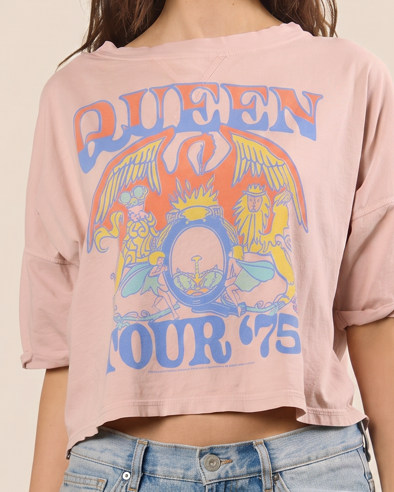 QUEEN - TOUR OF 1975 CROPPED TEE