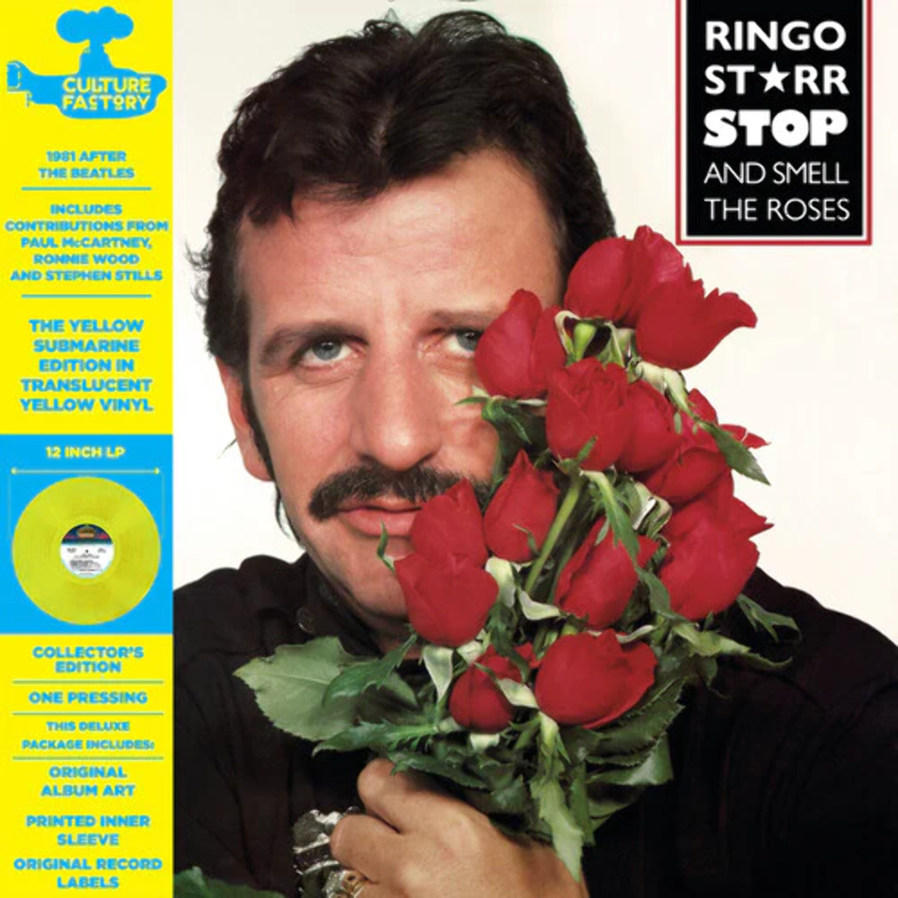 RINGO STARR - STOP AND SMELL THE ROSES - TRANSLUCENT YELLOW COLOR - VINYL LP
