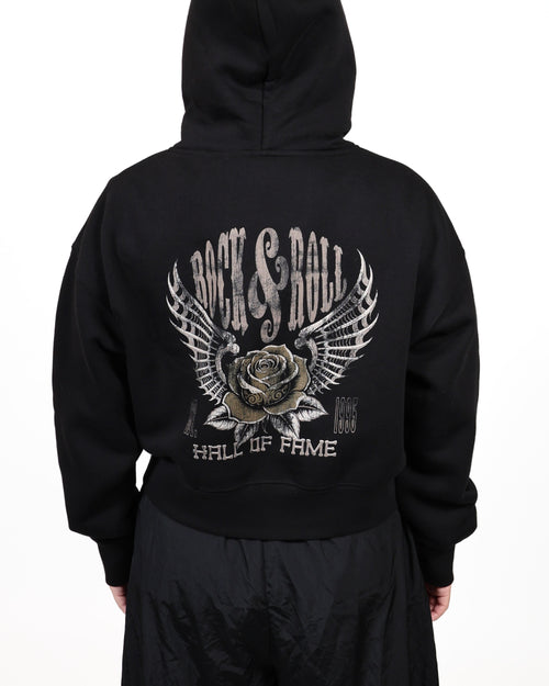 ROCK HALL ROSE FITTED ZIP-UP HOODIE