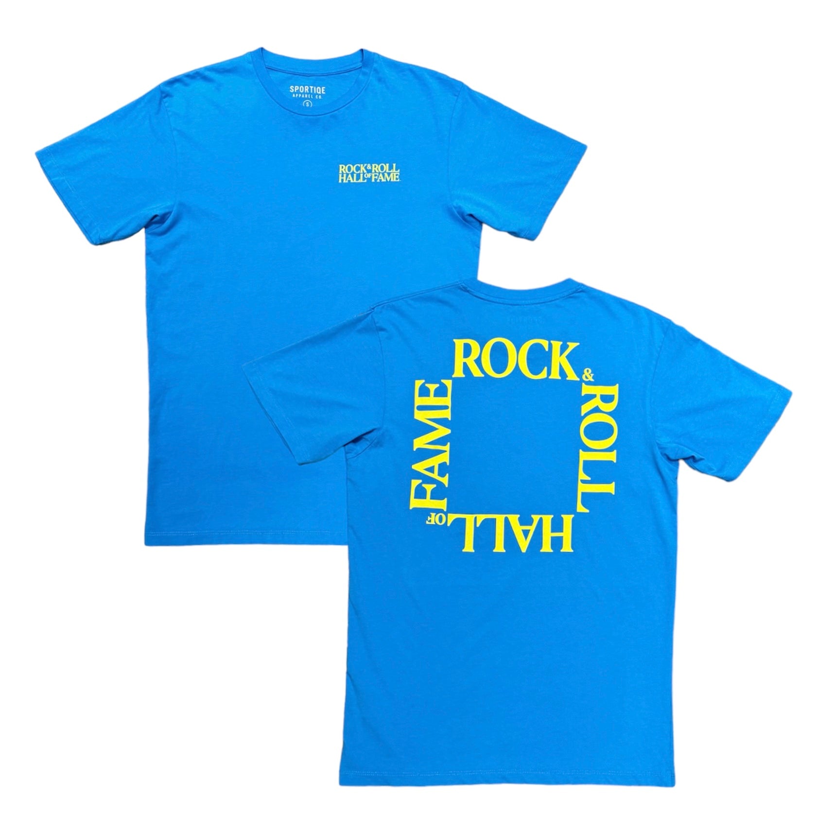 ROCK HALL BLUE & GREEN BLOCKED LOGO T-SHIRT