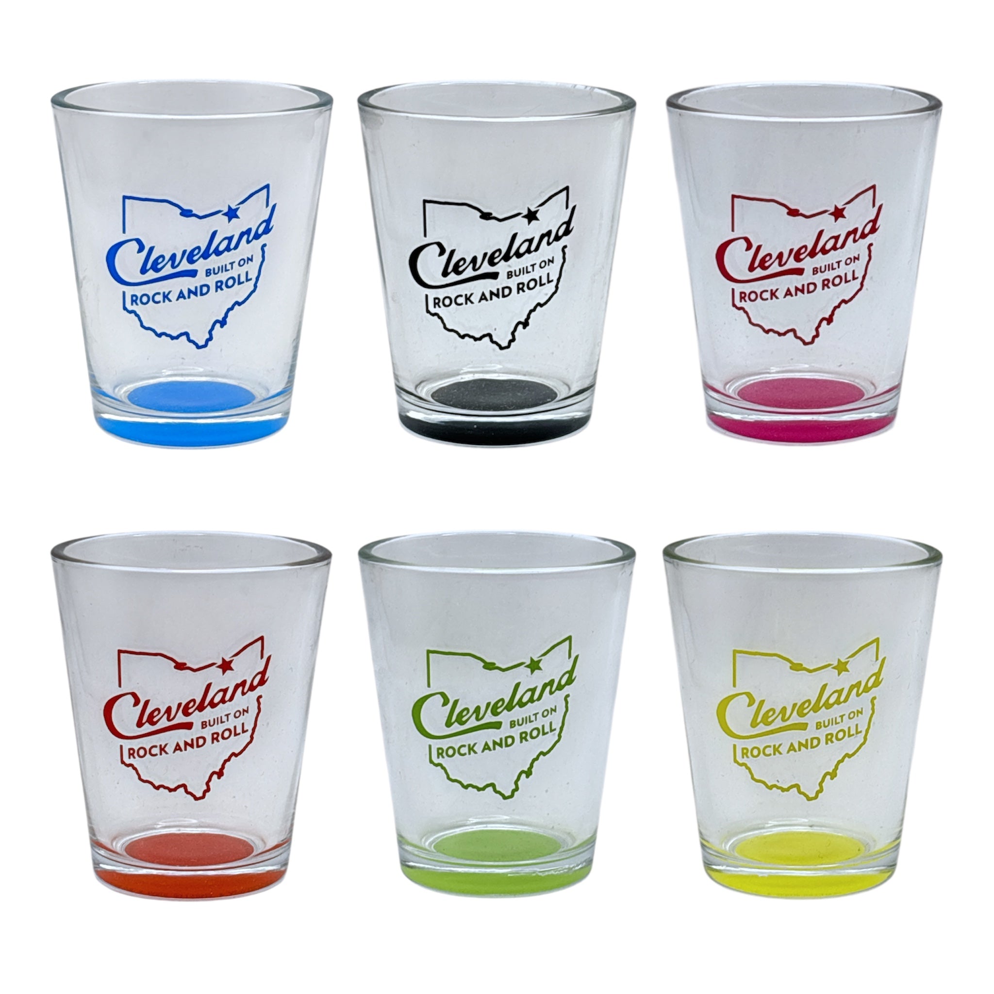 ROCK HALL CLEVELAND BUILT ON ROCK AND ROLL COLOR BASE SHOT