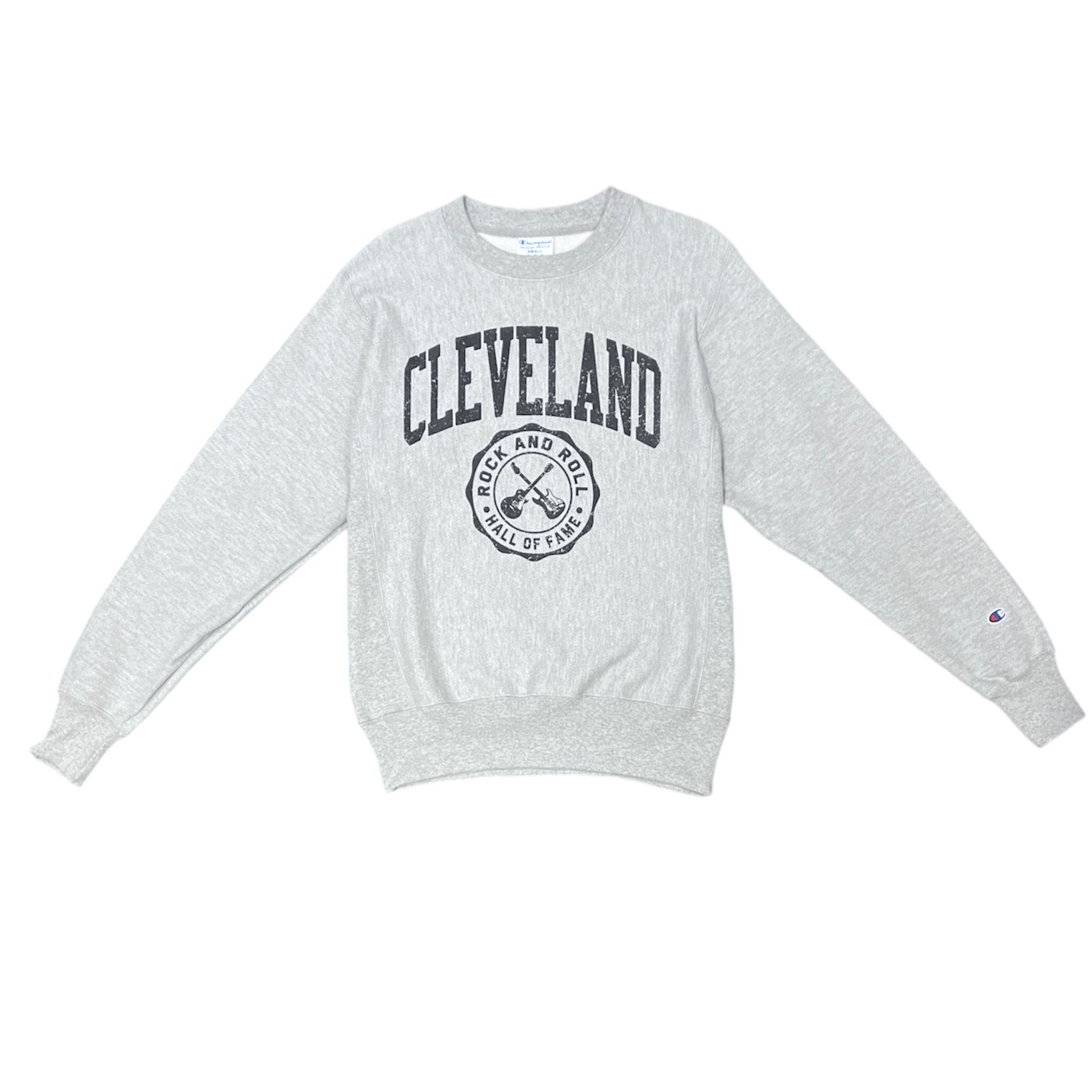 ROCK HALL CLEVELAND CROSSED GUITARS CREST CREWNECK