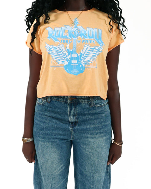 ROCK HALL FEATHERED GUITAR FITTED T-SHIRT