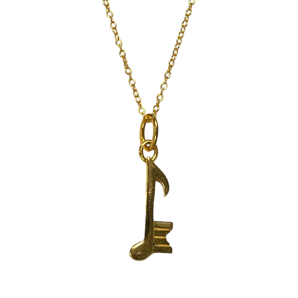 ROCK HALL GOLD PLATED MUSIC NOTE CHARM NECKLACE