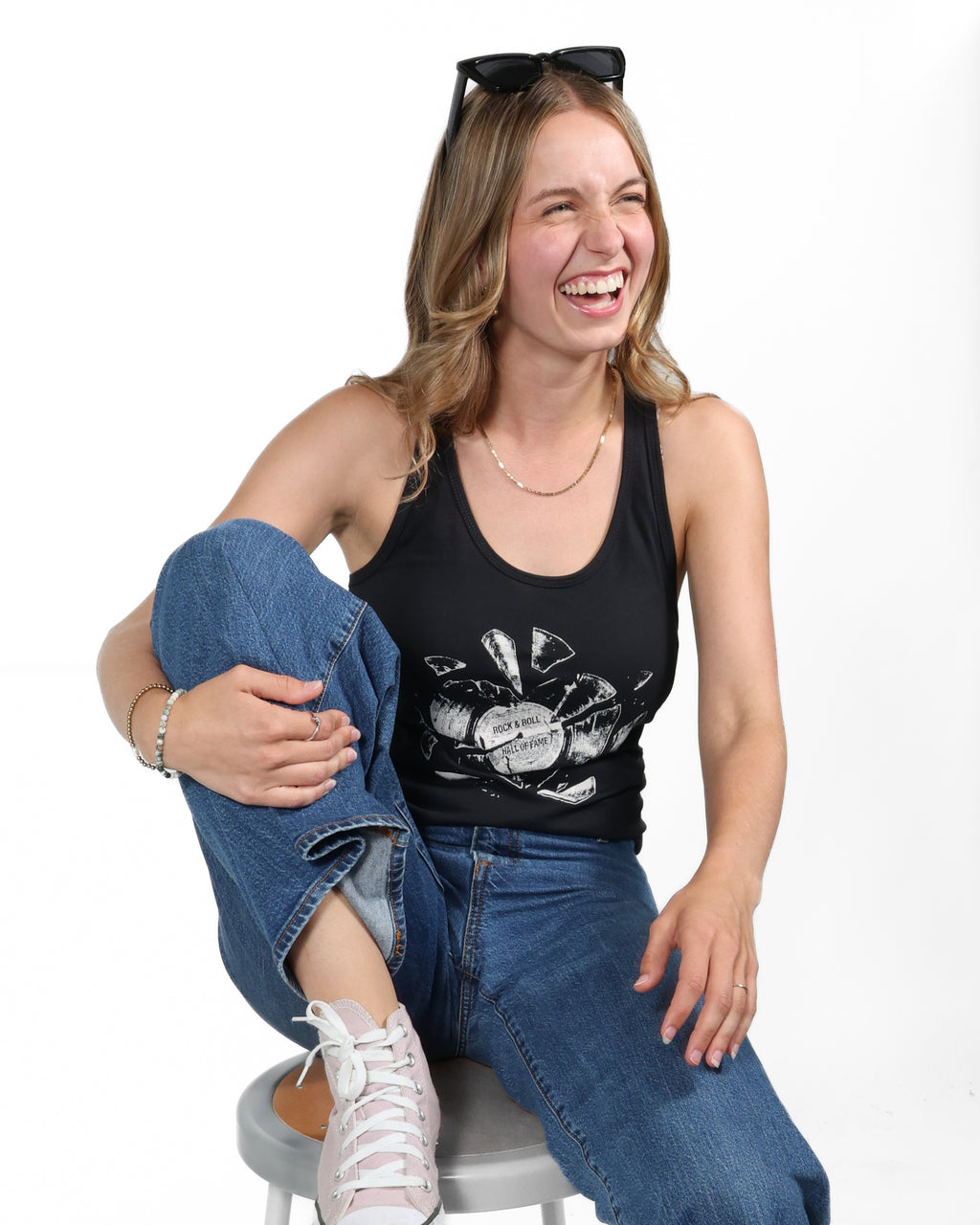 ROCK HALL HEART BEATS FITTED TANK TOP