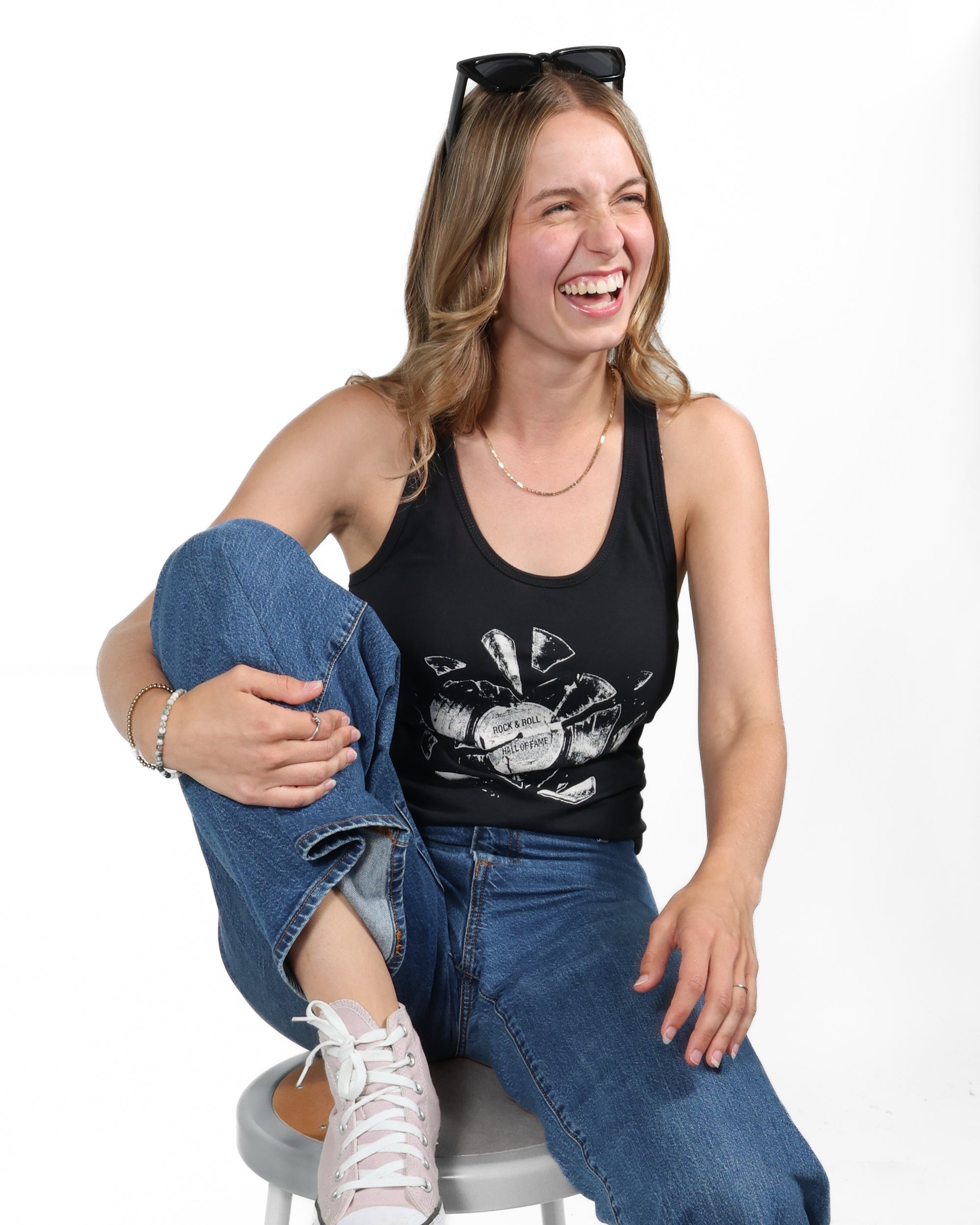 ROCK HALL HEART BEATS FITTED TANK TOP
