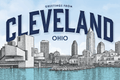 ROCK HALL ILLUSTRATIVE GREETINGS FROM CLEVELAND POSTCARD