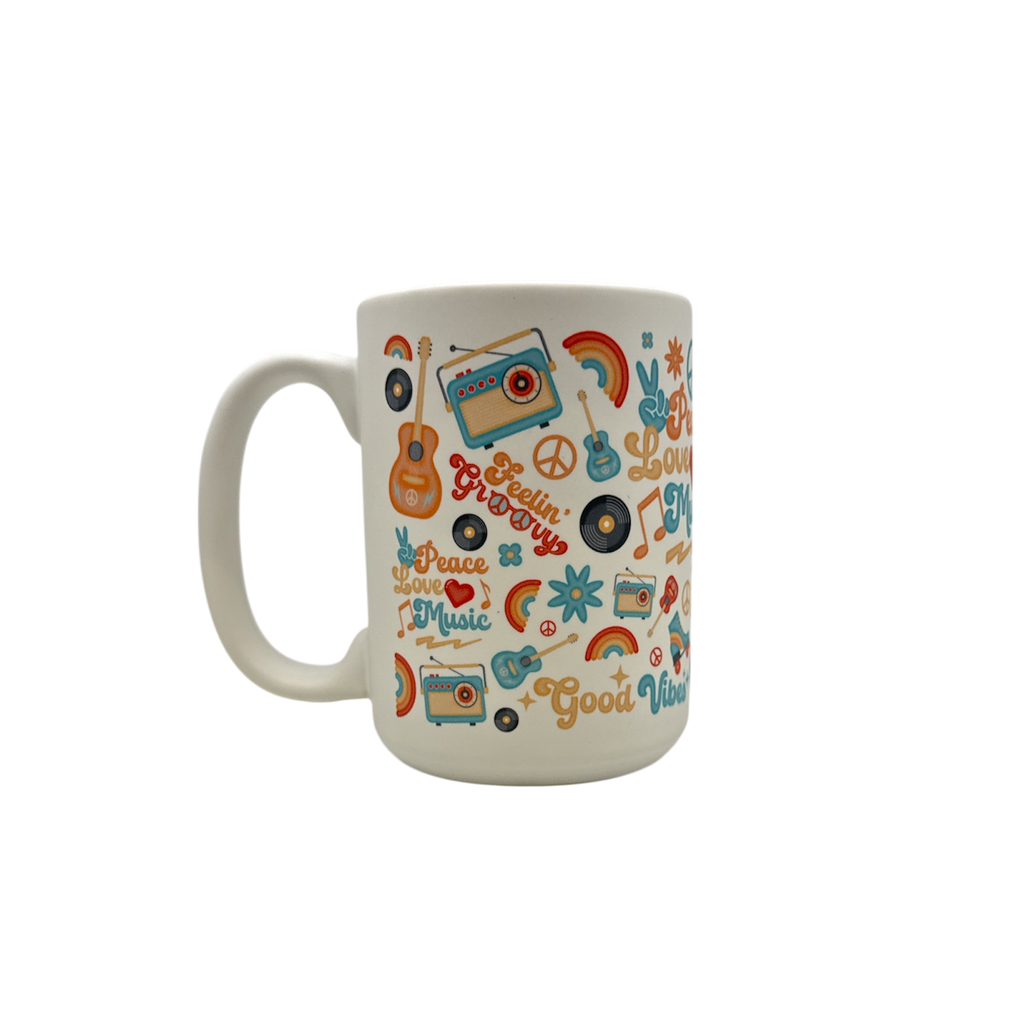 ROCK HALL PEACE LOVE MUG