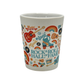 ROCK HALL PEACE LOVE SHOT GLASS