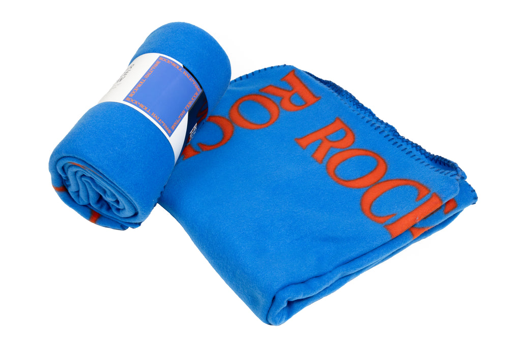 ROCK HALL POLAR FLEECE THROWS BLUE AND ORANGE