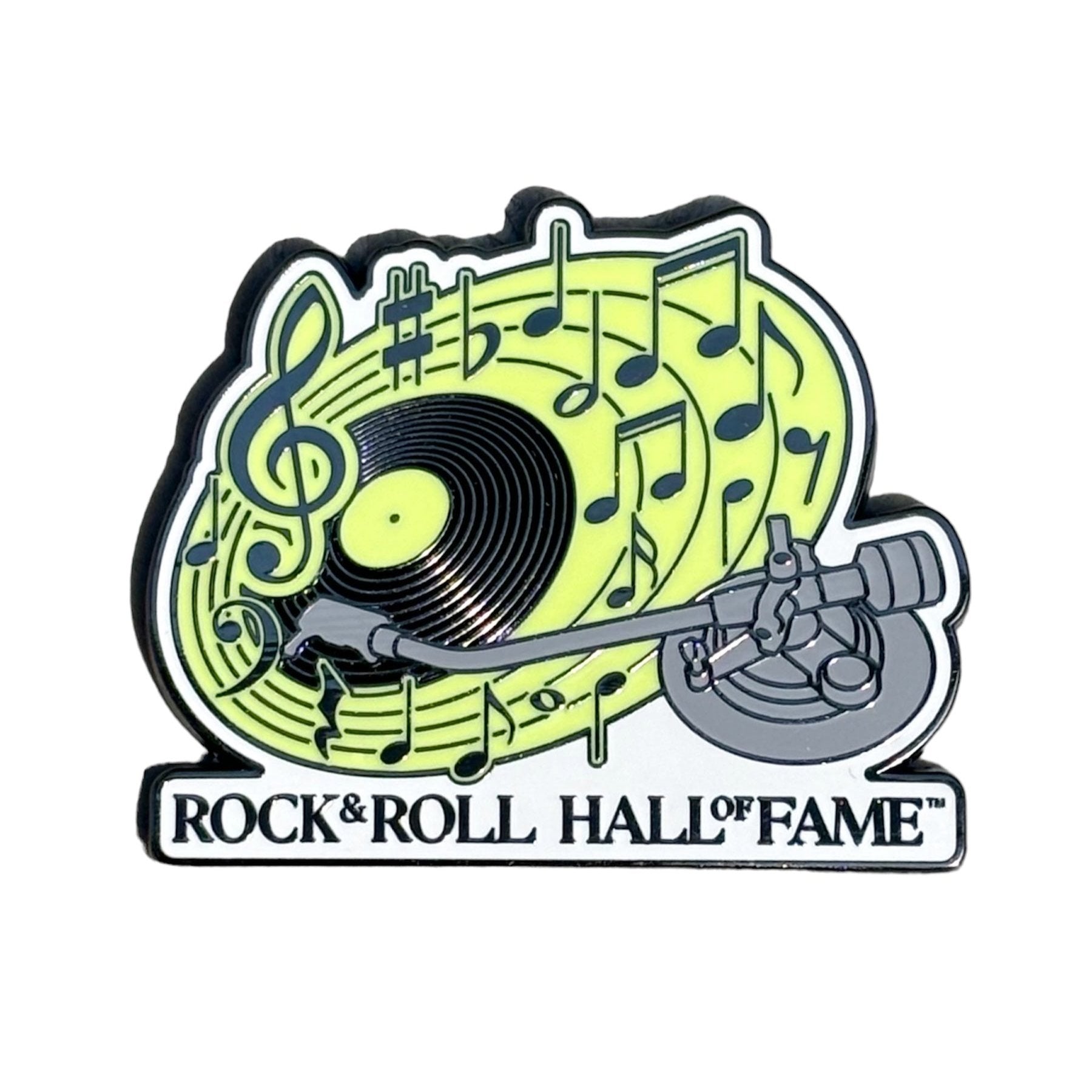 ROCK HALL RECORD WITH MUSIC NOTES MAGNET