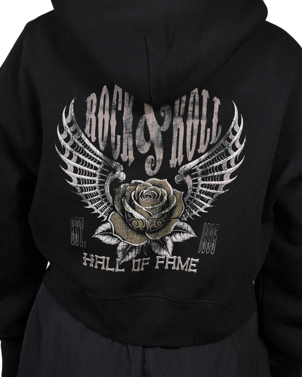 ROCK HALL ROSE FITTED ZIP-UP HOODIE