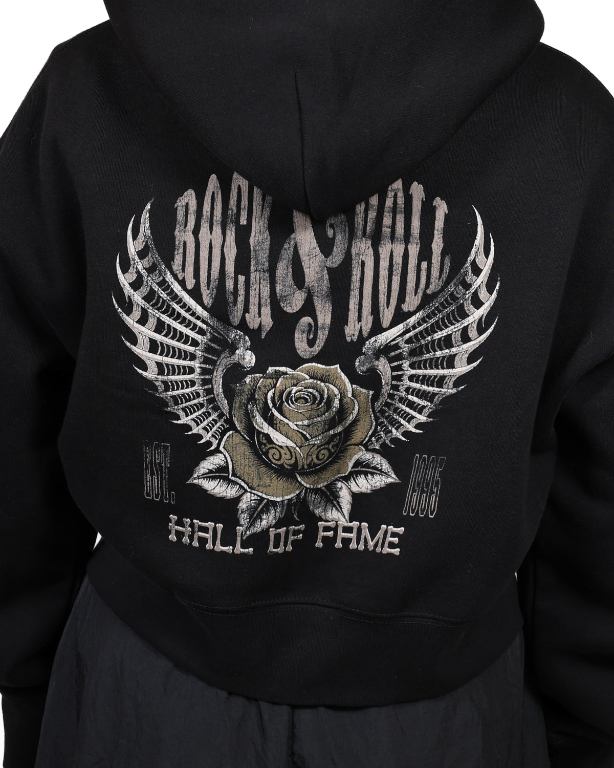 ROCK HALL ROSE FITTED ZIP-UP HOODIE