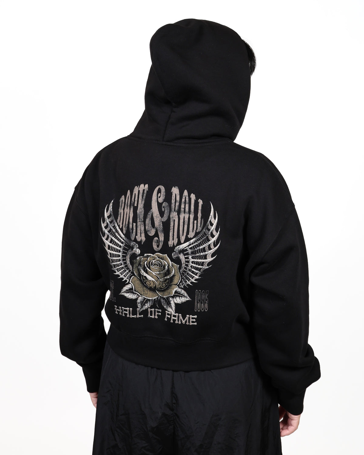 ROCK HALL ROSE FITTED ZIP-UP HOODIE